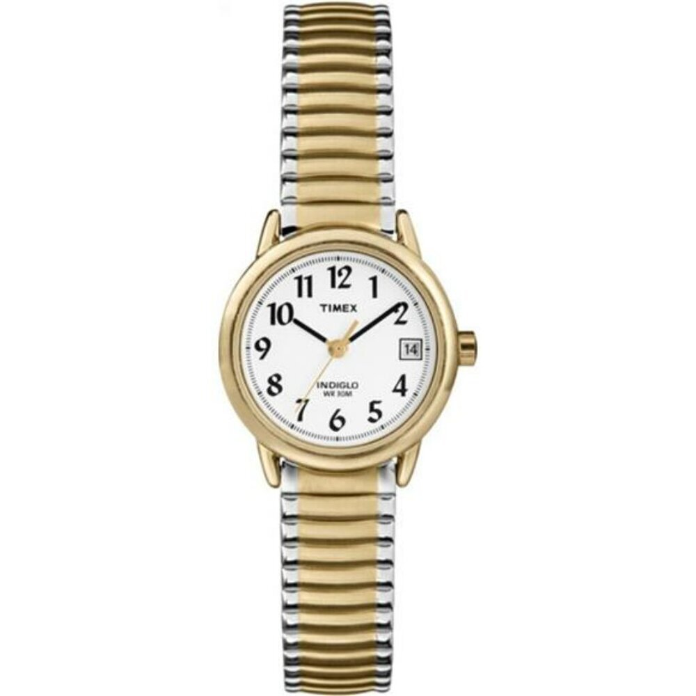 Timex Womens Easy Reader Watch Two Tone Expansion Band Light Up Dial Quartz